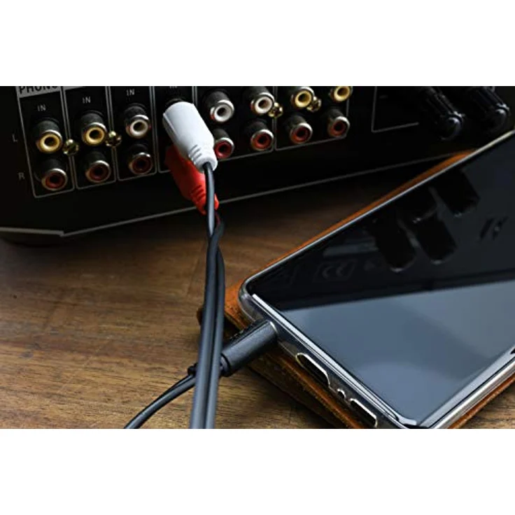RCA Stereo-Verbindungskabel, 0,5 Meter, 3,5 mm Klinke zu 2 x Cinch, störungsfreie Audioverbindung, schwarz – Bild 2