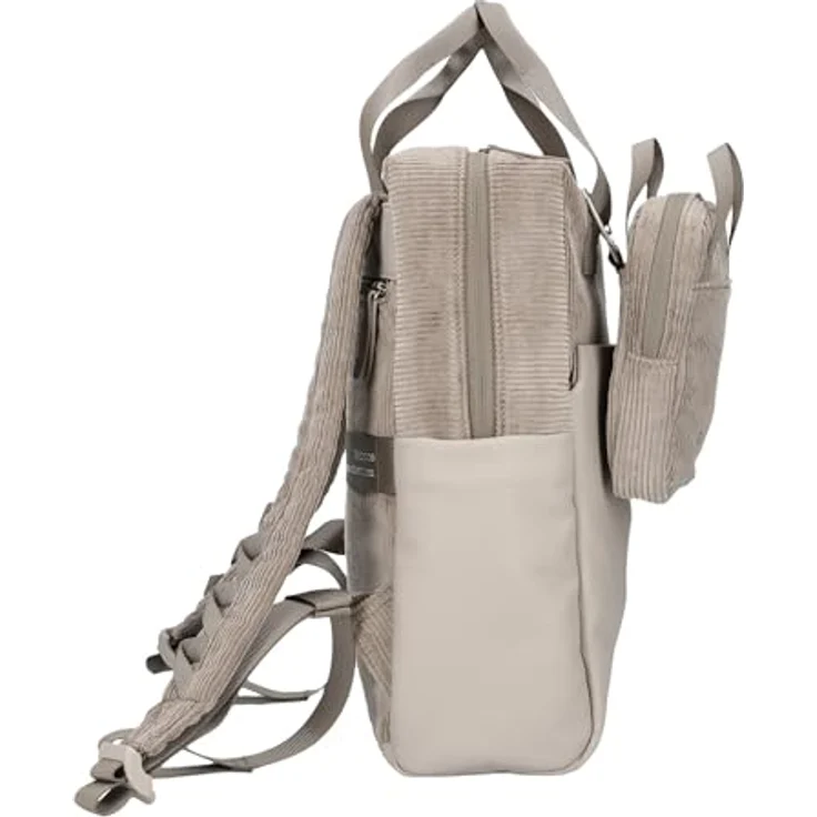 Zwei Laptoprucksack Lou LUR130, 7L Cord mit gepolstertem Laptopfach und separater Mini-Bag, Mocca beige – Bild 3