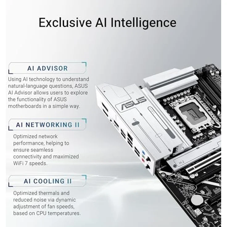 ASUS Prime Z890-P Gaming Mainboard Sockel Intel LGA1851 (ATX, DDR5, PCIe 5.0, 4X M.2, DisplayPort, HDMI, Advanced AI, Aura Sync, PCIe Slot Q-Release) – Bild 2