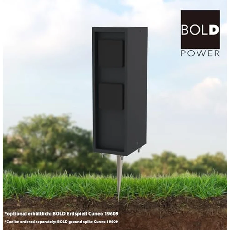 Die Bold GmbH Gartensteckdose Bold Pado, Außensteckdose aus rostfreiem Alu-Druckguss, IP44 Schutzklasse, 4 Steckdosenfächer – Bild 8