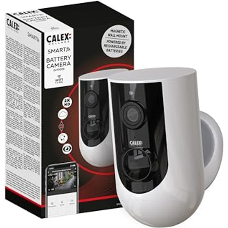CALEX Kabellose Outdoor Kamera, WiFi Überwachungskamera auf Batterie, für Außen, 2K, Nachtsicht, Echtzeitüberwachung – Bild 2