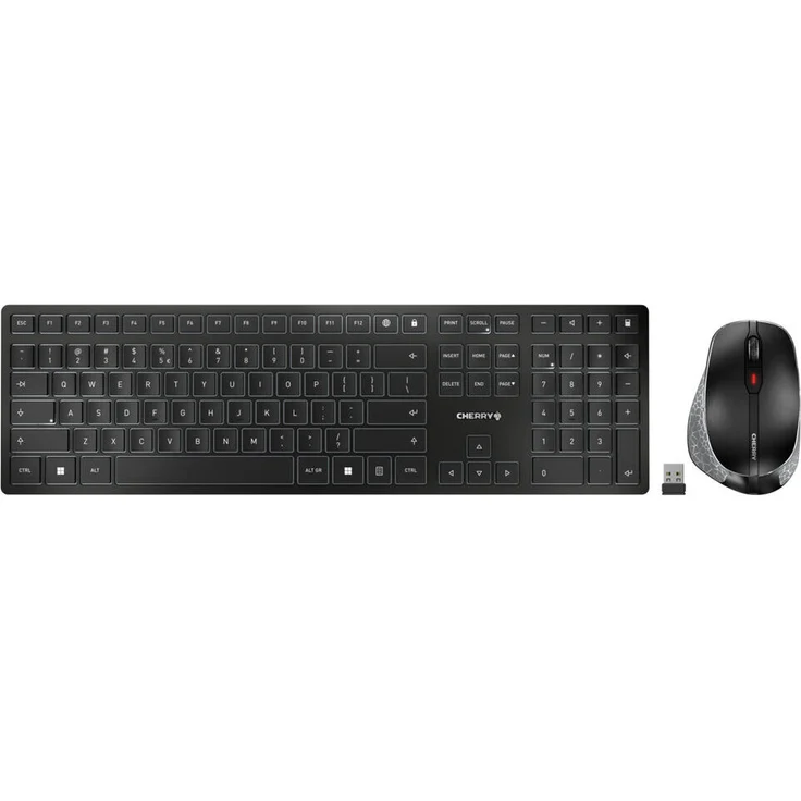 Cherry TAS Desktop-Set DW 9500 SLIM Wireless ES-Layout in schwarz, mit AES-128 Verschlüsselung und wiederaufladbaren Akkus – Bild 1