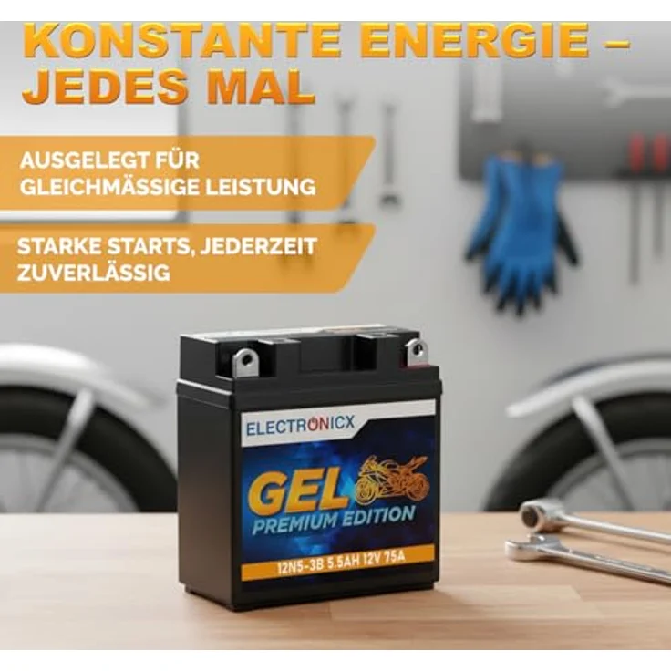 Electronicx Extreme Edition GEL Batterie 5.5Ah 12V für Motorrad, Roller und Quad – wartungsfrei, auslaufsicher, vibrationsfest – Bild 4