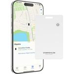 VONMÄHLEN FindMe Bluetooth Tracker Karte, Ultra-Slim Design, kabellos aufladbar, wasser- und staubresistent, kompatibel mit Apple Find My, ideal für Brieftaschen und Gepäck - White