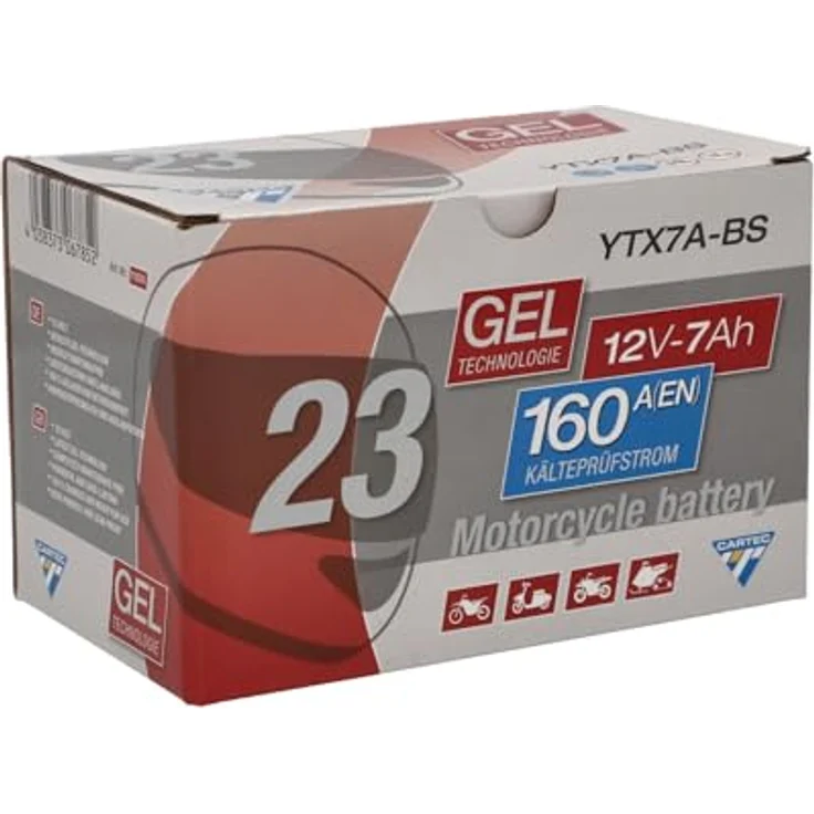Cartec GEL Batterie YTX7A-BS 7Ah 160A, wartungsfrei und rüttelfest, auslaufsicher mit schneller Startkraft – Bild 10