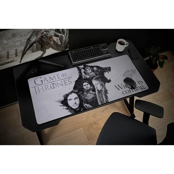 Subsonic Game of Thrones XXL Schreibtischunterlage, Mausmatte mit rutschfester Gummibasis und wasserabweisendem Druck, 90 cm x 40 cm, Mehrfarbig – Bild 2