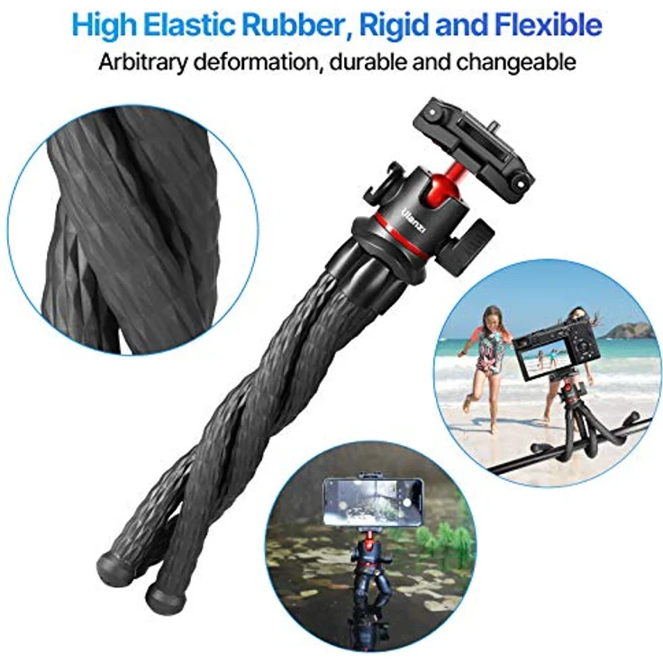 Ulanzi MT-33 Flexibles Octopus-Stativ XL mit Zubehörschuh, max. Höhe 300 mm, ABS+TPR – Bild 5