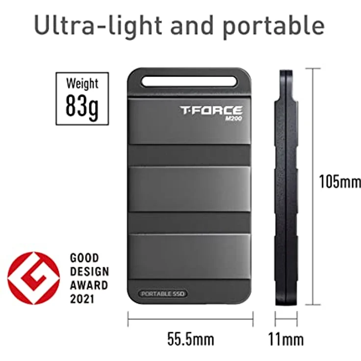 TEAMGROUP SSD 2TB Portable M200 bk USB-C TEM | 2.0/2.0G, T8FED9002T0C102 – Bild 5