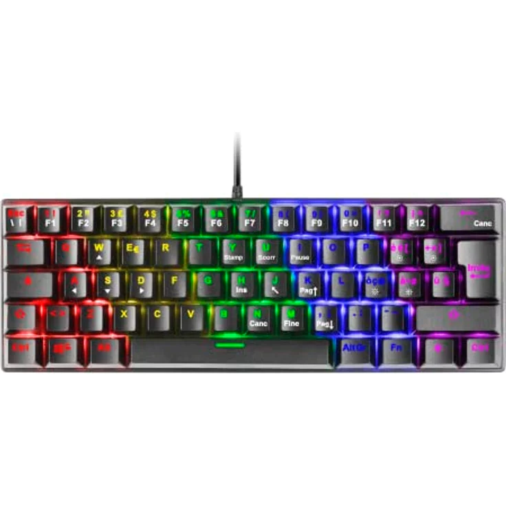 Mars Gaming MK60 Schwarz, Mechanische Gaming Tastatur FRGB, Antighosting, Switch Mechanischer Rot, Italienisch Sprache – Bild 1