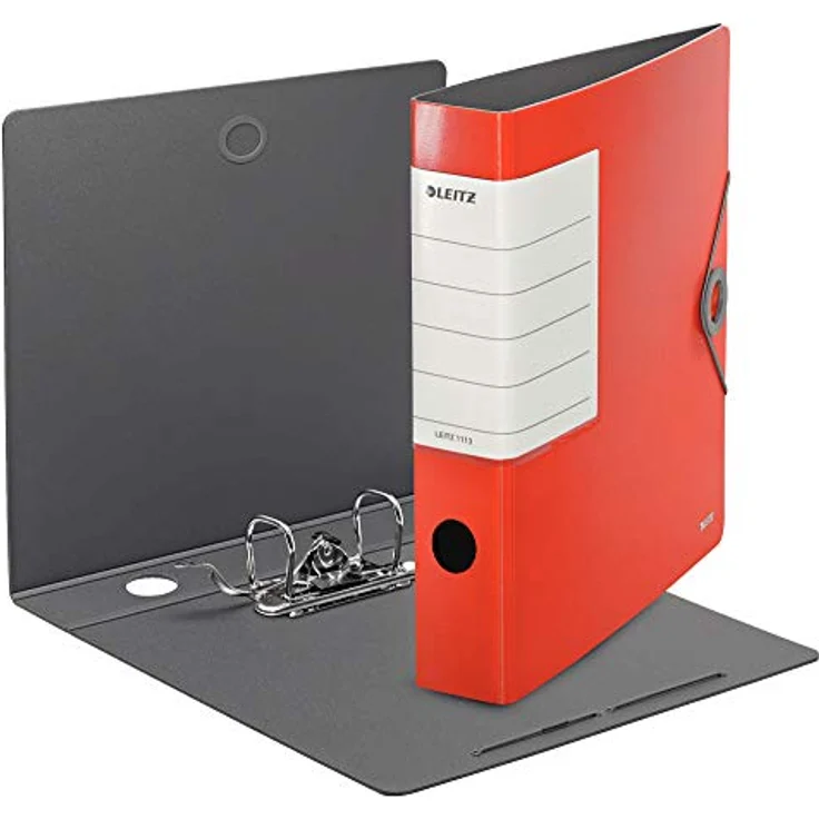 LEITZ Aktenordner 180° Solid 1113, Ordner schmal, auswechselbares Rückenschild, A4, liniert, Polyfoam Cover – Bild 2