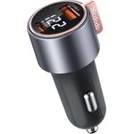 MCDODO Autoladegerät Dual Port 1x USB, 1x Typ-C Digitalanzeige, PD-Schnellladung, 75W, Schwarz