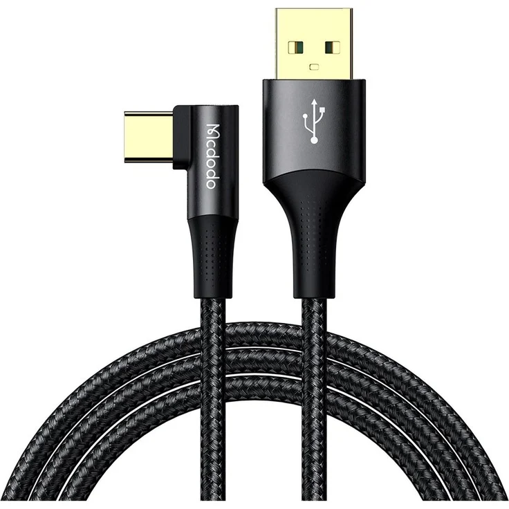 MCDODO Mocny Szybki Kabel Ktowy Usb-C 65W 6A 1,2M, Schwarz, für Smartphones mit Schnellladefunktion