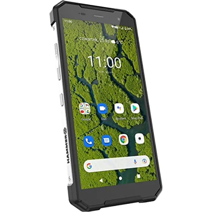 Hammer H Explorer Plus Eco, 5,7" HD+ IPS-Display, 4 GB RAM / 64 GB interner Speicher, USB-C, GPS und A-GPS, Android 11, Batterie 5000 mAh, IP69, 13 Mpx, 4G LTE, Dual-SIM, Silber – Bild 2