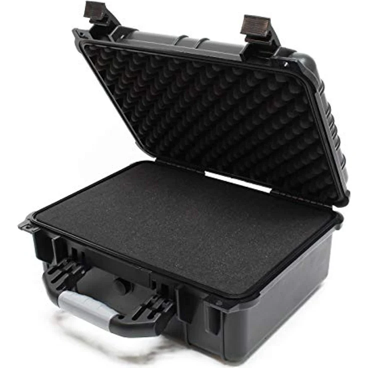 Wiltec Universalkoffer 40,6x33x17,4 cm, schwarzer wasserdichter Schutzkoffer mit Druckausgleichsventil & anpassbaren Schaumstoffmatten – Bild 3