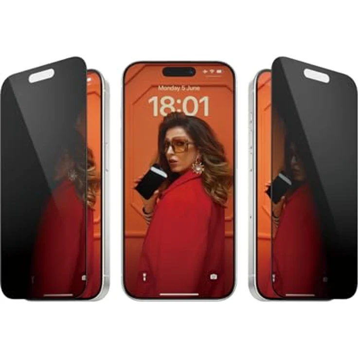 PanzerGlass Displayschutzfolie für Apple iPhone 15 Pro (15,5 cm / 6,1 Zoll), Sichtschutz, ultraweite Passform, transparent (P2810), kratzfest und stoßfest, 2 Jahre – Bild 2