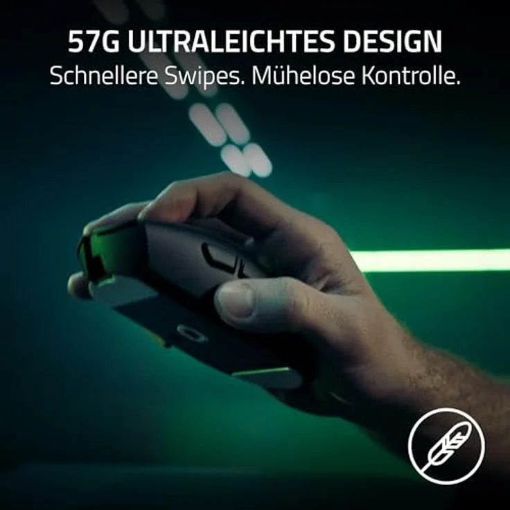 Razer DeathAdder V4 Pro, Ultraleichte kabellose ergonomische E-Sport Maus mit 57g, 2,4 GHz Hyperspeed, Focus Pro 45K Sensor, 8K Hz Polling, Mouse Switches Gen-4 | Weiß – Bild 2