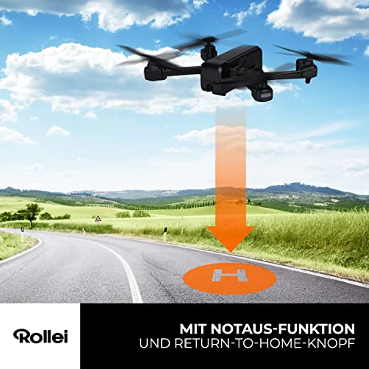 Rollei Fly 100 Combo Drohne, WiFiLiveBild Übertragung, 6Achsen Gyroskop, LuftdruckSensor, FullHDKamera, lange Flugzeit, innovative Gestensteuerung, einfache Steuerung über Fernebdienung, schwarz – Bild 5