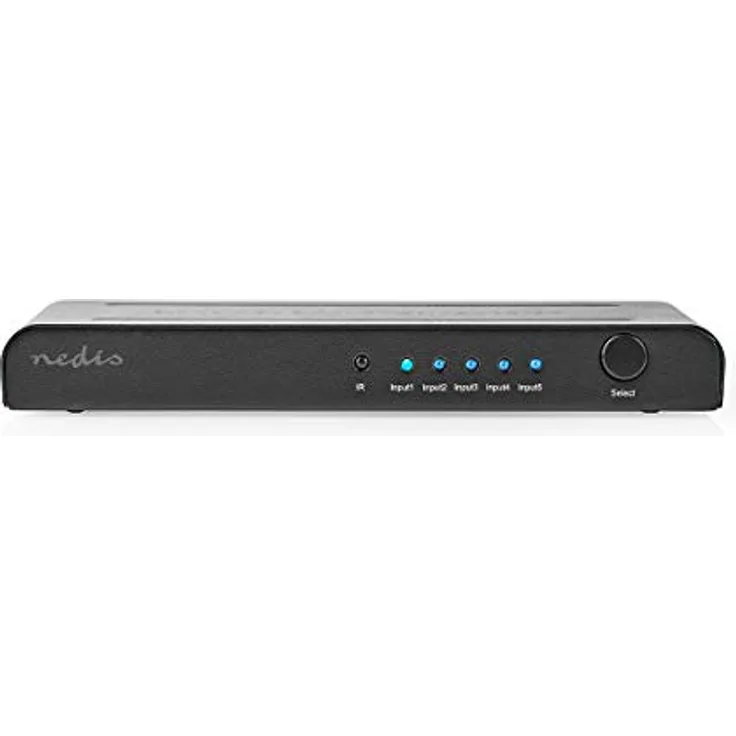 HDMI T Schalter | 5-Port Port(s) | 5X HDMIT Eingang | 1x HDMIT Ausgang | 4K@60Hz | 18 Gbps | ferngesteuert | Metall | Anthrazit