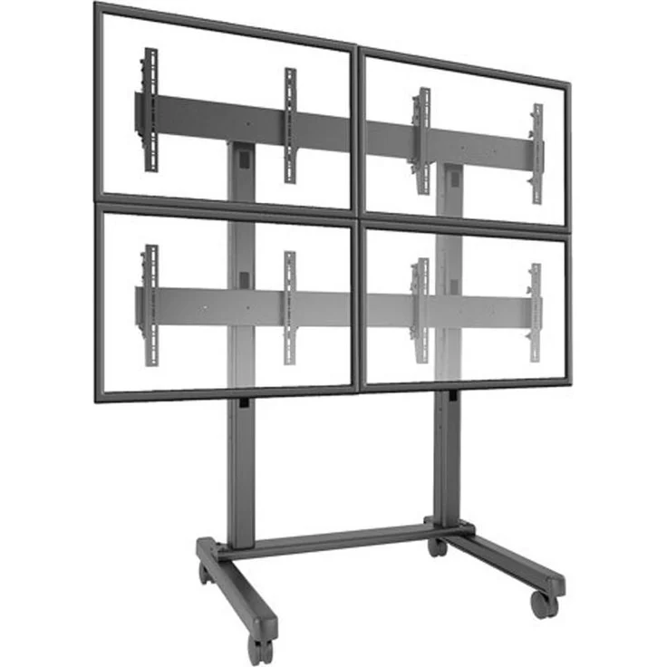 Chief LVM2X2U Videowall Standsystem, mobile Halterung für 2x2 Displayanordnung, schwarz, geeignet für 42"-50" Displays bis 56,7 kg pro Display