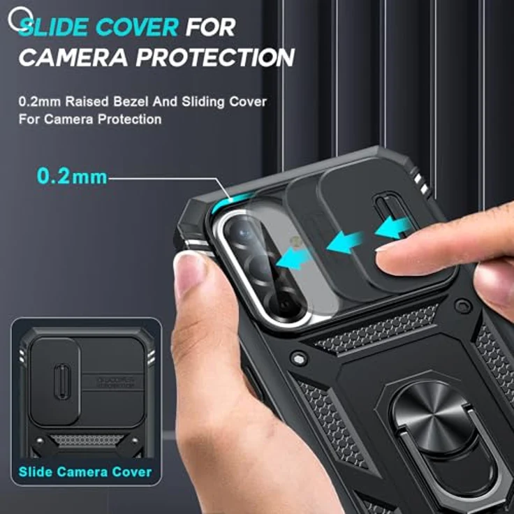 LeYi Panzerhülle für Samsung Galaxy A36 5G, Ständer Case mit Kameraschutz und schockabsorbierenden Eigenschaften – Bild 3