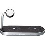 Verbatim 3-in-1 Qi Dual MFi Wireless Charger WCS-03, für iPhone, Apple Watch & Qi-fähige Geräte, Handy Ständer mit induktiver Ladestation, kabelloses Ladegerät für Apple, Samsung und mehr