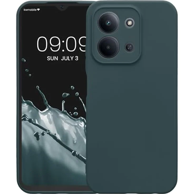kwmobile Handyhülle kompatibel mit Xiaomi Redmi 15C 5G - Flexibles Silikon Case in Dunkler Schiefer, reißfest und rutschfest mit präzisen Ausschnitten für Kamera und Anschlüsse – Bild 5