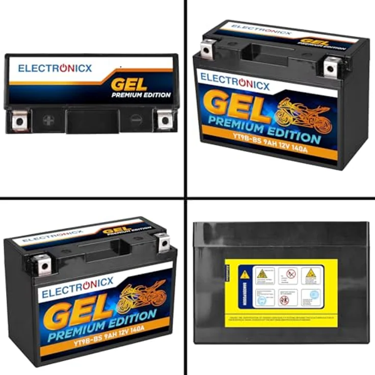 Electronicx GEL-YT9B-BS, GEL Motorradbatterie 9Ah 12V, wartungsfrei, tiefentladungsfest, rüttelfest, auslaufsicher für Motorräder, Roller, Quads und ATVs – Bild 9