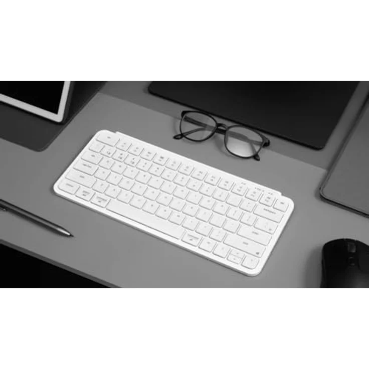 Keychron B1 Pro Ultraflache kabellose Tastatur mit ZMK-Anpassung, QWERTY US ANSI, 3-Modus Bluetooth/2,4 GHz/Kabel 425 g leicht mit 1.200 Stunden Akkulaufzeit für Mac/Windows - Weiß – Bild 4