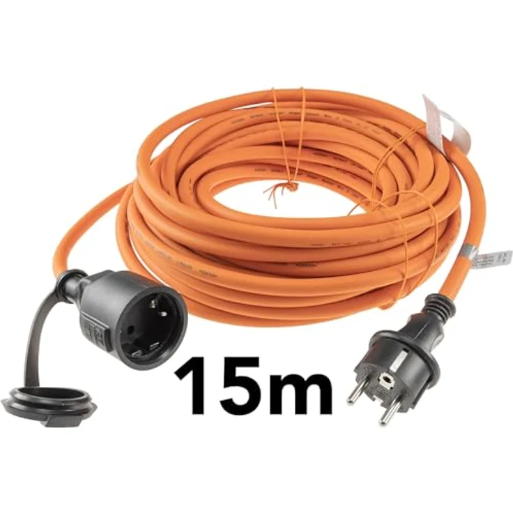 ChiliTec Verlängerungskabel 10m Orange - Gummikabel H07RN-F 3G1,5 IP44 Stromkabel Elektrokabel für Baustelle Garten Rasenmäher – Bild 5