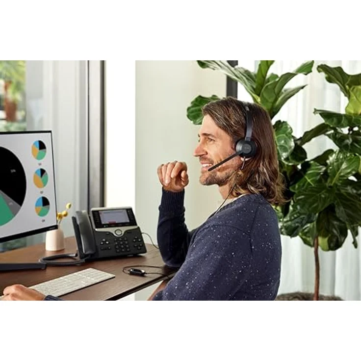Cisco Headset 322 USB, Dual-On-Ear-Kopfhörer mit Webex Controller, Carbon Black, 2 Jahre Garantie – Bild 3