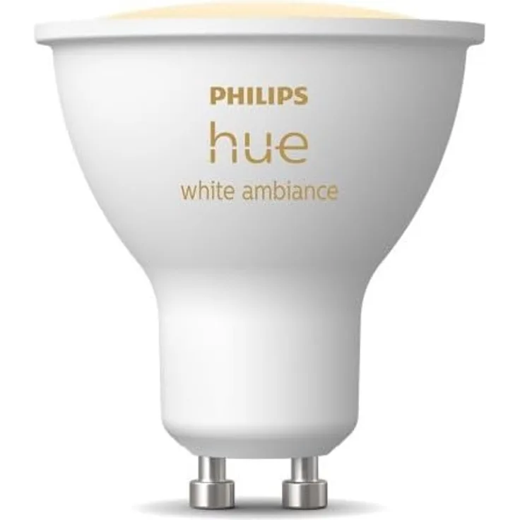 Philips Hue GU10 smarte Lampe, einstellbares warm- bis kaltweißes Licht, 1er-Pack, Bluetooth kompatibel, Sprachsteuerung mit Alexa, Apple Home und Google Assistant