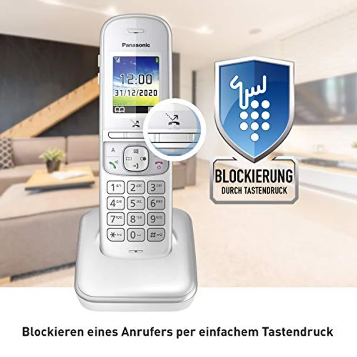 Panasonic Schnurlostelefon KX-TGH710GG mit Farbdisplay und Babyphone – Bild 2