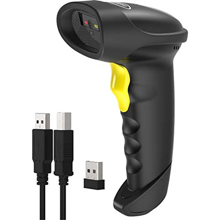 Inateck BCST-50, 2D Barcode Scanner Wireless mit Bluetooth, 2000 mAh Akku für 30 Tage Dauerbetrieb, 1D/2D Code- und Datamatrix-Erkennung, inkl. 2.4G-Adapter – Bild 1