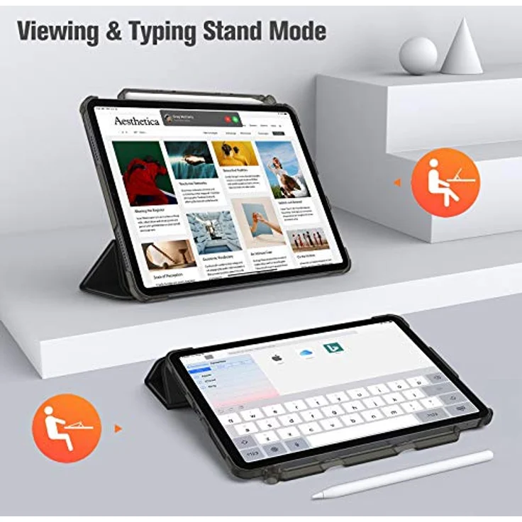 Fintie Hülle für iPad Air 11 Zoll M2, iPad Air 6 2024 Hülle, iPad Air 5 2022/ iPad Air 4 2020 10.9 Zoll, ultradünn, leicht, mit transparenter Rückseite, Schwarz – Bild 3