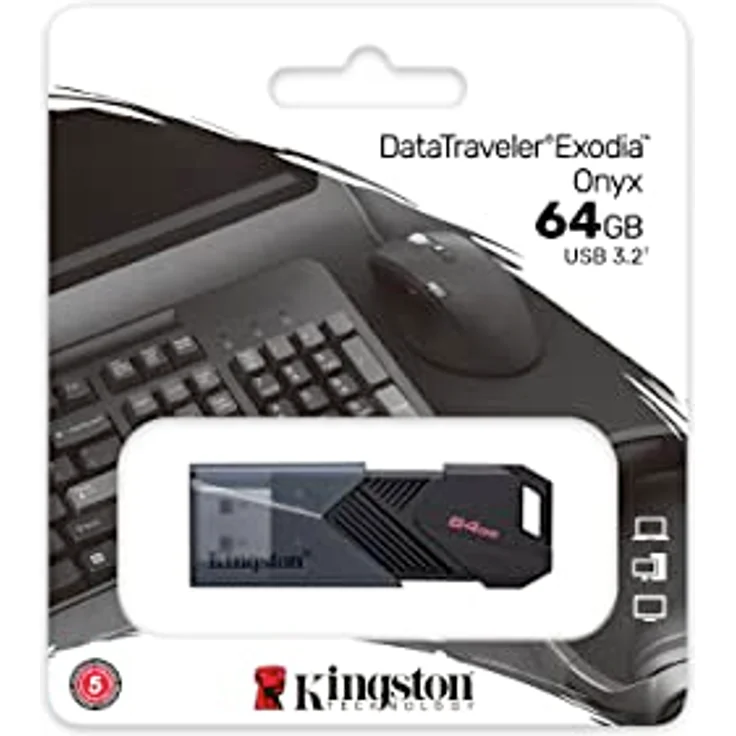 Kingston DataTraveler Exodia Onyx DTXON/64GB Flash Drive 3.2 Gen 1 - mit schlanker, beweglicher Kappe, schwarz – Bild 5