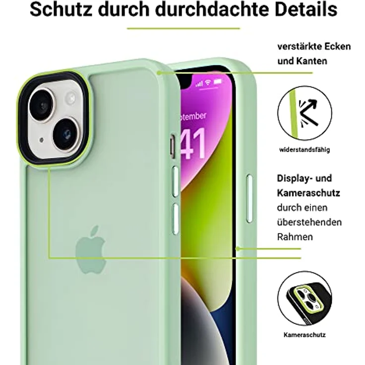 ARTWIZZ IcedClip für iPhone 12 - 12 Pro - 13 Schutzhülle Hülle Schutz Case Clip iPhone 13 (6.1'), Mint-Green – Bild 3