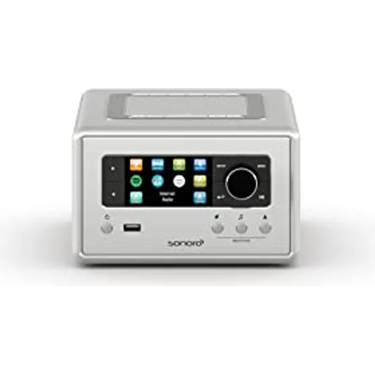 sonoro Relax Internetradio mit Bluetooth (Sleep-Timer, UKW, DAB Plus, WLAN, Spotify, Amazon, Deezer, Meditation) Radiowecker Silber – Bild 1
