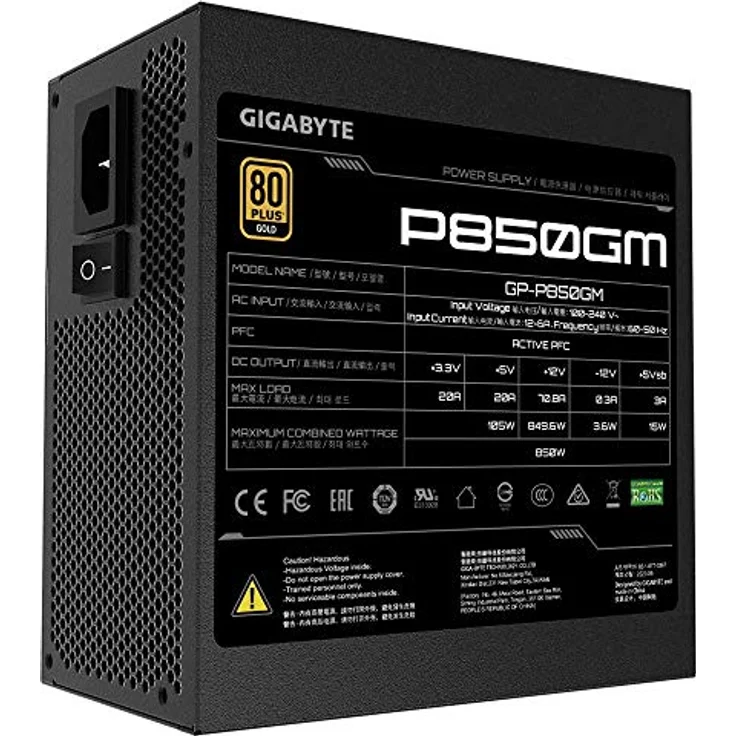 Gigabyte P850GM (850 W), PC Netzteil, Schwarz - Preisvergleich – Bild 6