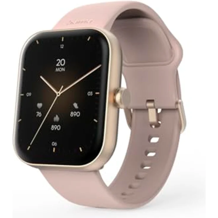 Hama Smartwatch 5000 (Farbdisplay 1,65“, Telefonfunktion, WhatsApp, E-Mails etc., Sprachassistent, wasserdicht, Fitnesstracker mit 100 Sportarten + Herzfrequenz, Blutsauerstoff, Kalorien etc.) rosé – Bild 1