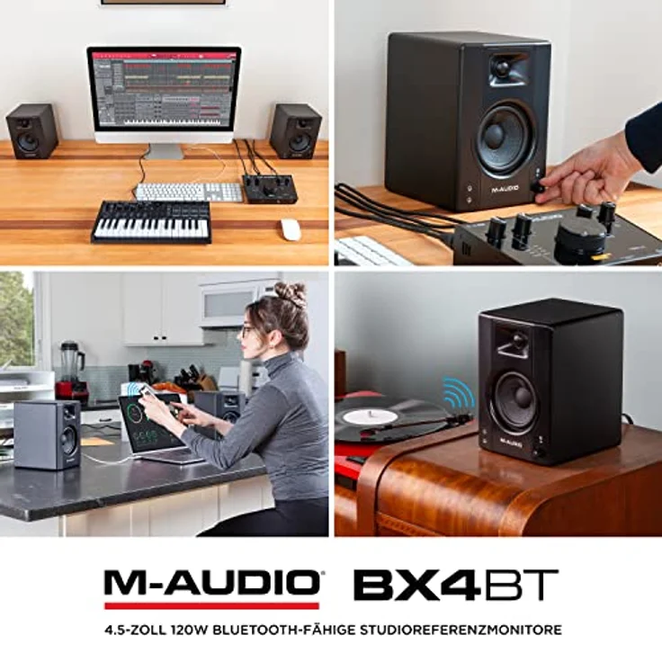 M-AUDIO BX4 BT, 2x Bluetooth-Multimedia-Referenzmonitore mit 120 Watt, schwarz – Bild 7