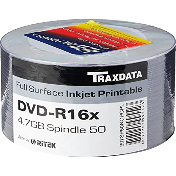 TRAXDATA DVD-R 4,7GB 16X White FF Printable SP 50 – Bild 2
