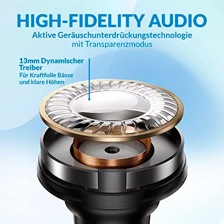 KLIM Pods V2 - NEU 2024 - Bluetooth 5.3 Kopfhörer in Ear - Hohe Klangqualität - ANC - Hervorragende Isolierung - Leichte und schnelle Kopplung - Lang anhaltende Batterie 24 h - Schwarz – Bild 2