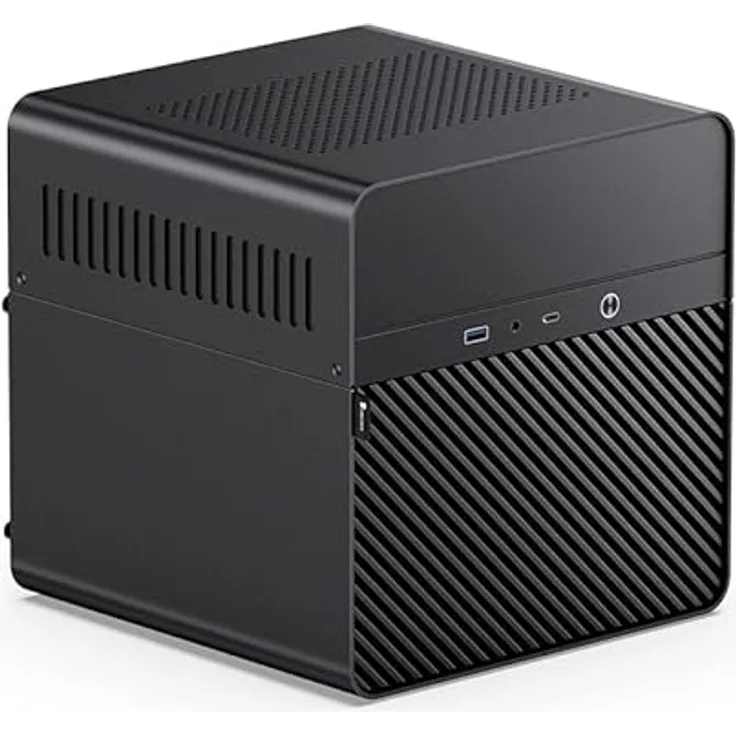 Jonsbo N2 PC-Gehäuse, NAS-Gehäuse, 5+1 Speicherplätze, Hot-Swapping-Technologie, Aluminium, Mini-ITX, Schwarz