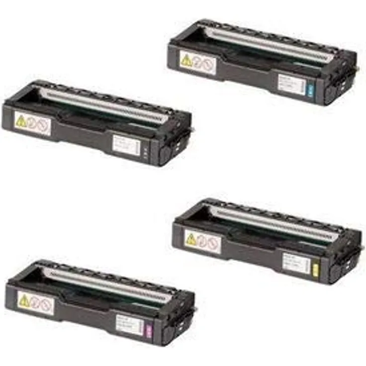 ABC Kompatibles Set 4X Toner für Ricoh 408352 408353 408354 408355, Hochleistungs-Toner für P C300 Series, schwarz