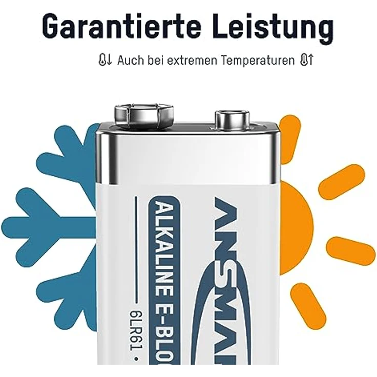ANSMANN Alkaline longlife 9V Block Batterien (8 Stück) - ideal für Rauchmelder – Bild 5