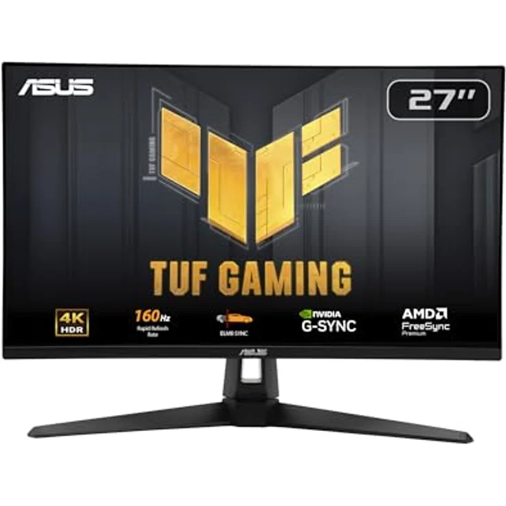 ASUS TUF Gaming VG27UQ1A - 27 Zoll 4K UHD Monitor - 160 Hz, 1ms GtG, FreeSync, G-Sync, Adaptive Sync, ELMB, HDR10 - Fast-IPS Panel, 16:9, 3840x2160, DisplayPort, HDMI, Speaker - Schwarz – Bild 1