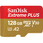 SanDisk Elite Extreme® PLUS Micro-SDXC Speicherkarte, 128 GB, Lesegeschwindigkeit bis zu 200 MB/s, A2-Klasse, temperaturbeständig und wasserdicht