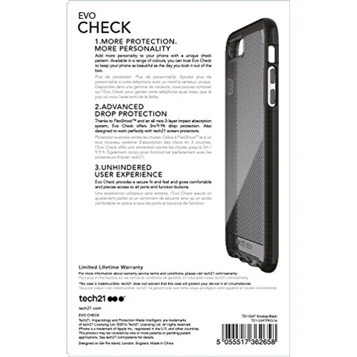 Tech21 Evo Check Schutzhülle für Apple iPhone 7 Plus - iPhone 8 Plus - Rauchig-Schwarz – Bild 4