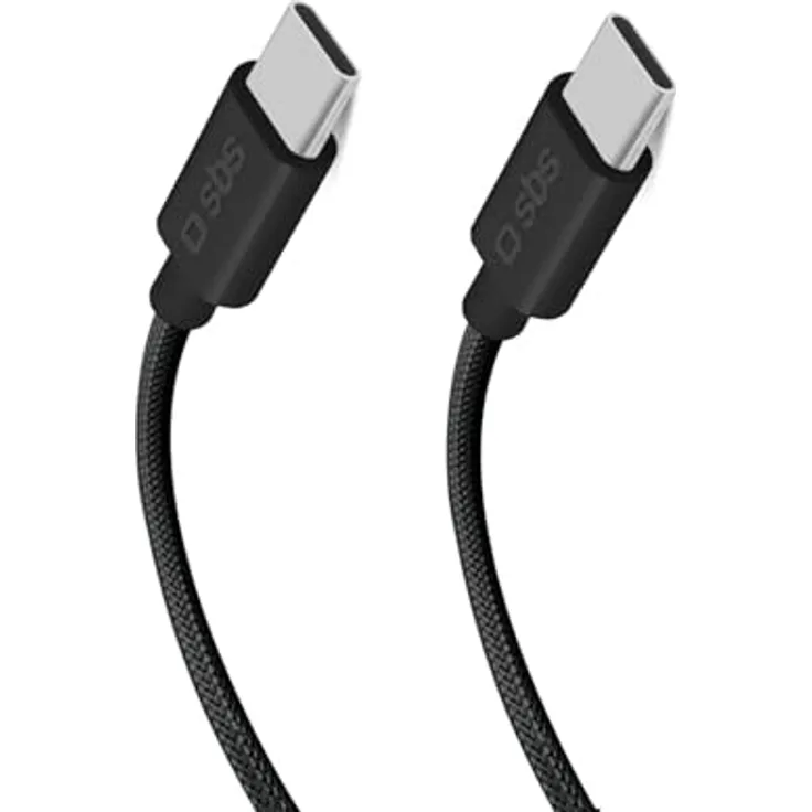 SBS TECABLETISSUETCC32K USB Kabel USB 3.2 Gen 2, 1,5 m, 100 W Leistung, USB-C, Schwarz