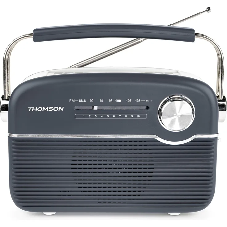 Thomson Retro Bluetooth Radio mit Solaraufladung, Grau, Bluetooth-Funktion
